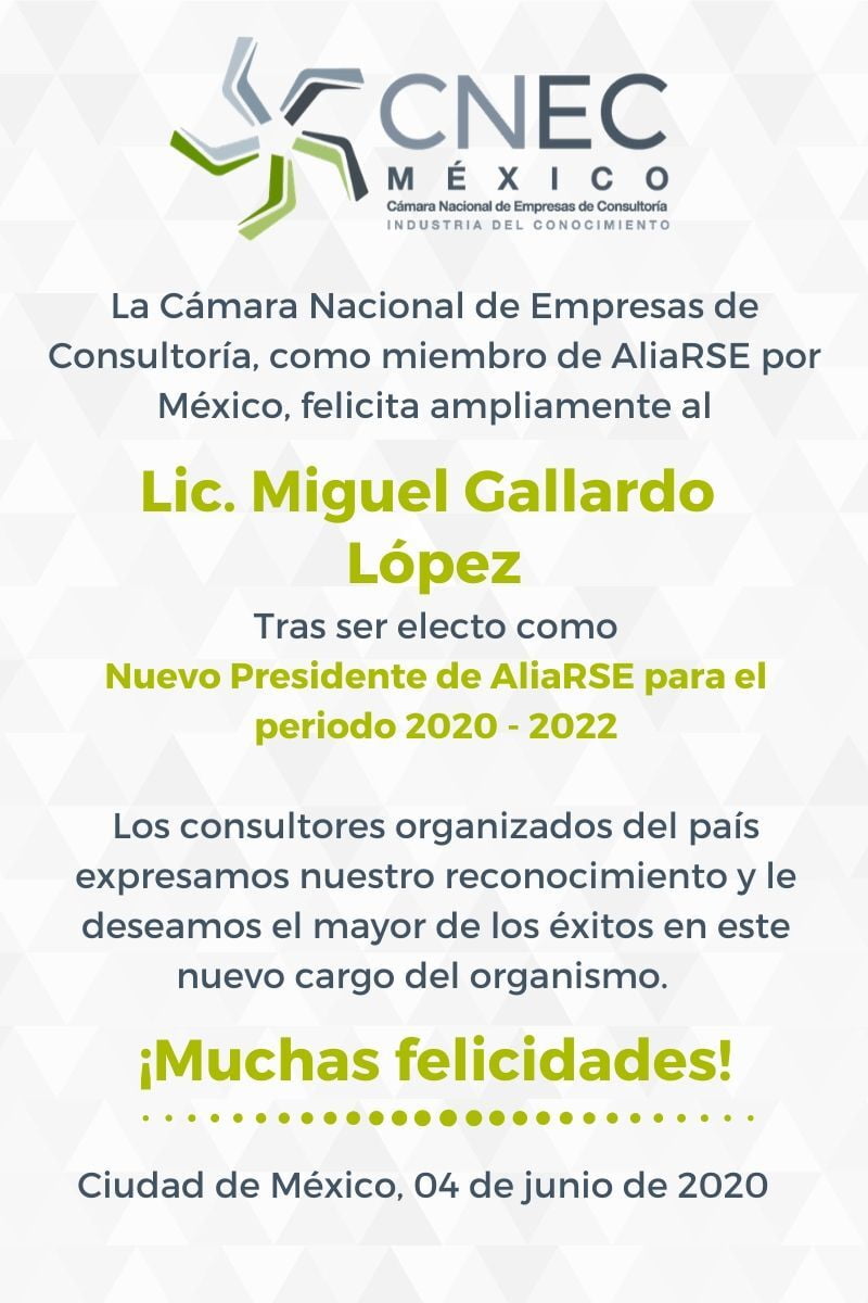 FELICITA CONSULTORÍA ORGANIZADA AL NUEVO PRESIDENTE DE ALIARSE POR MÉXICO