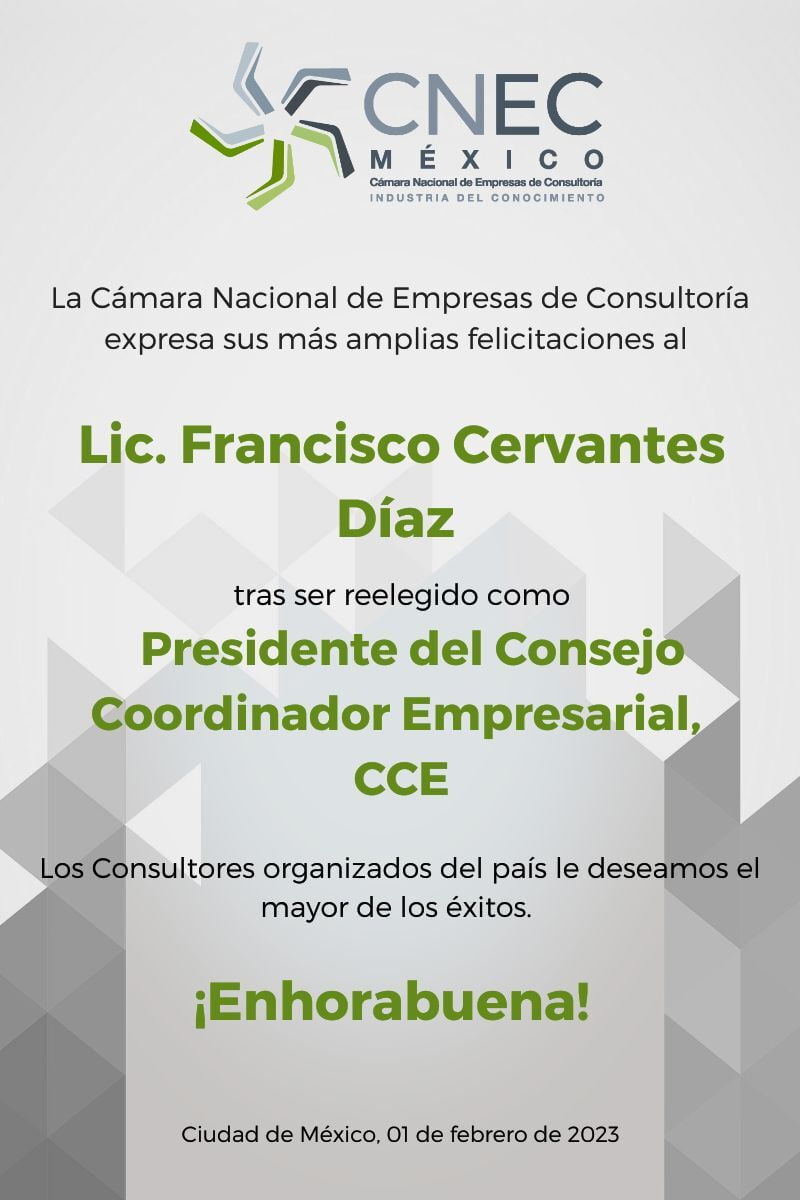 Felicita CNEC al Lic. Francisco Cervantes Díaz