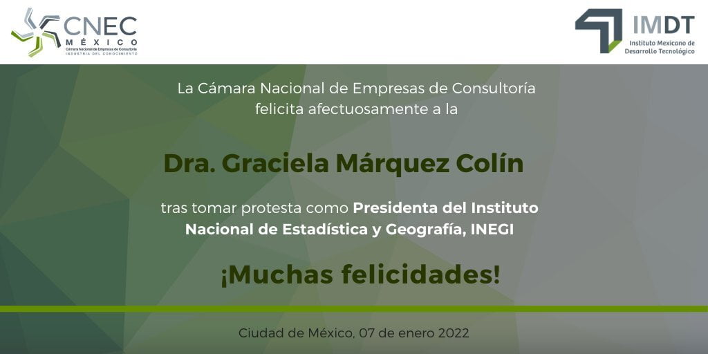 Extendemos nuestras felicitaciones por su nombramiento a la 
Dra. Graciela Márquez Colin 

